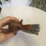 Scandinavian teak squirrel clothing brush
