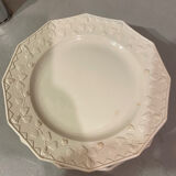 Set of 10 longwy white dessert plates