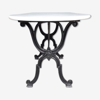 Table bistrot epoque art deco 1930 fonte et marbre