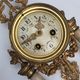 Clock fireplace trim and two vases in onyx and bronze style Louis XVI