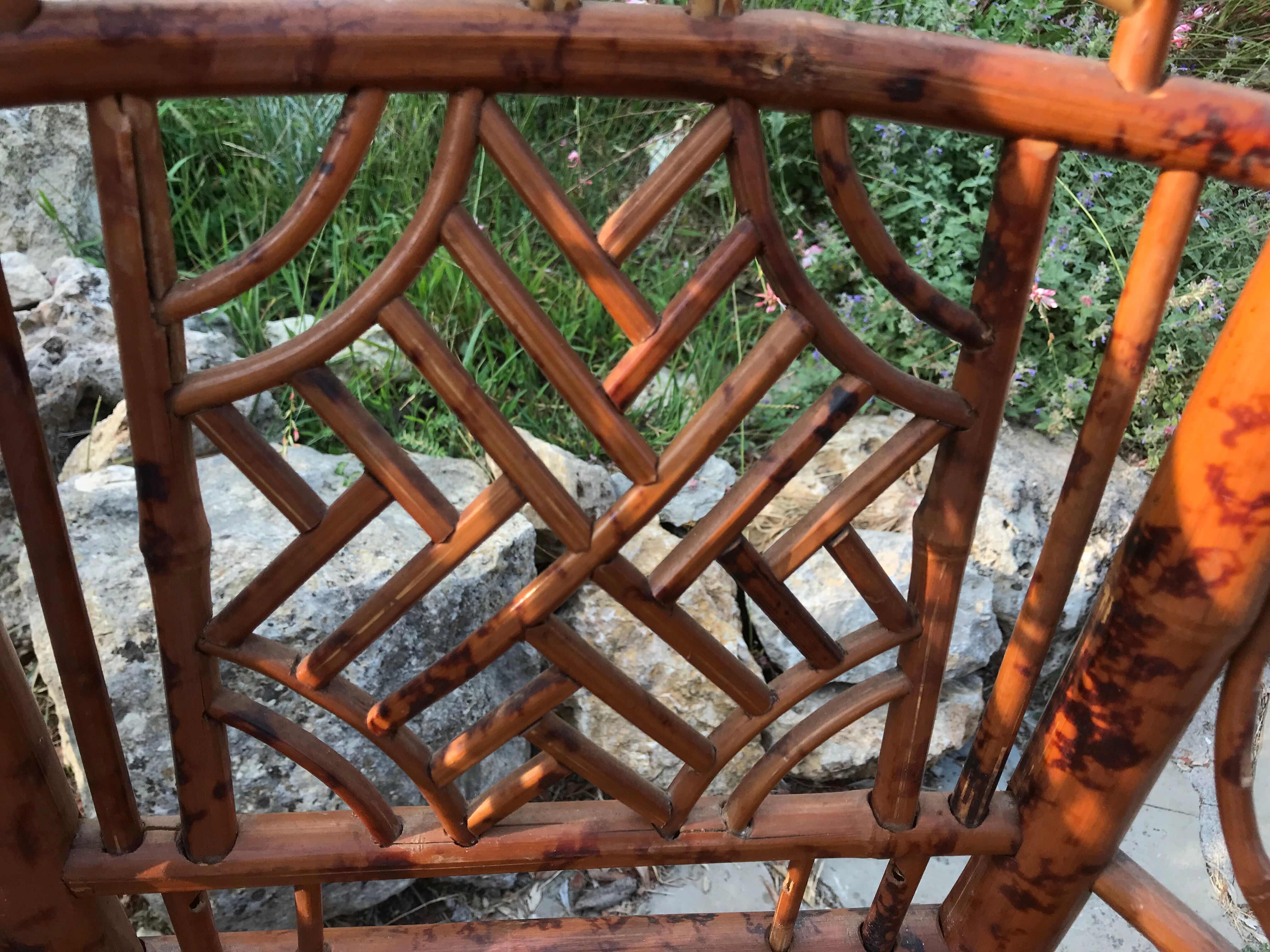 Paire de fauteuils vintage rotin et bambou
