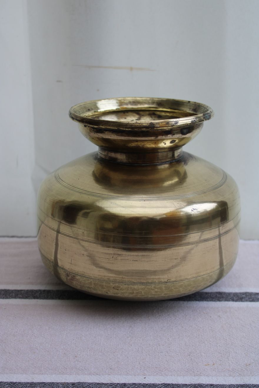 Golden brass vase