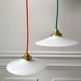 Pair of suspensions in smooth opaline colored thread early twentieth century