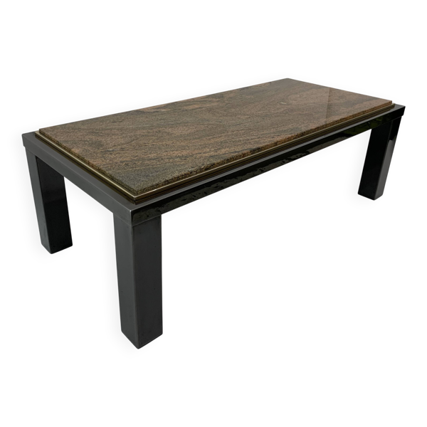 Table basse en granit Hollywood Regency du milieu du siècle par Fedam Design Belgium