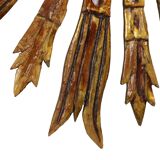 Vintage Wooden Sun Mirror Sunburst Gold Fifties 52cm