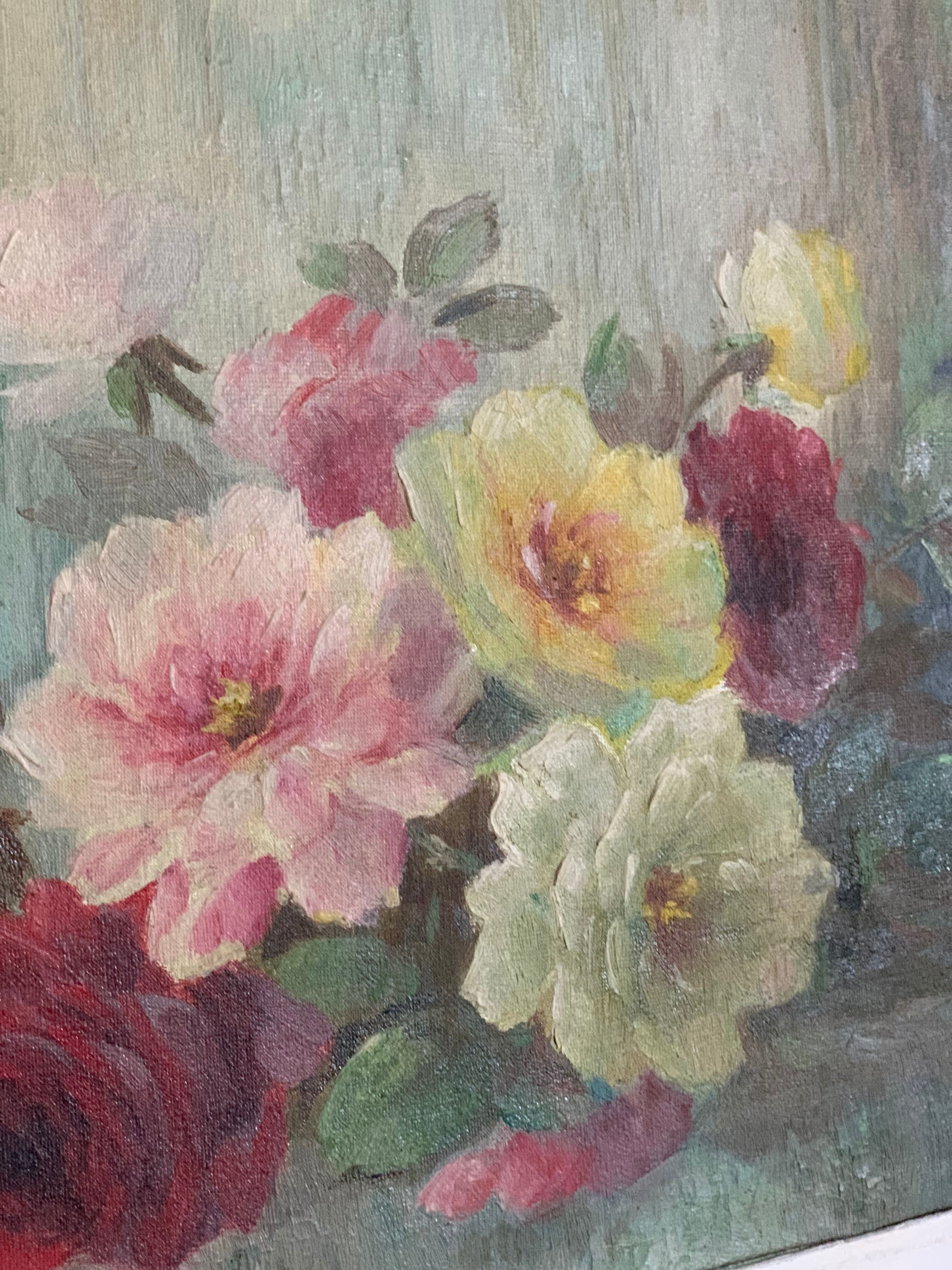 Vintage painting flowers