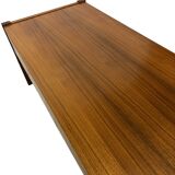 Vintage low sideboard with drawers 70's walnut veneer design