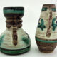 2 small ceramic vases, hand painted floral motifs, ESR Sawa foreign - West Germany 60