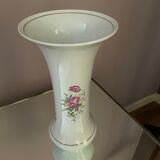 Large Hollohàza porcelain vase with floral motifs