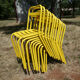 Lot of 11 yellow metallic bistro chairs from the 1950s
