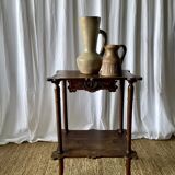 Elegant Art Nouveau side table in walnut, France early 20th century.