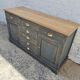 Cabinet bahut seven drawers and two doors patina gray