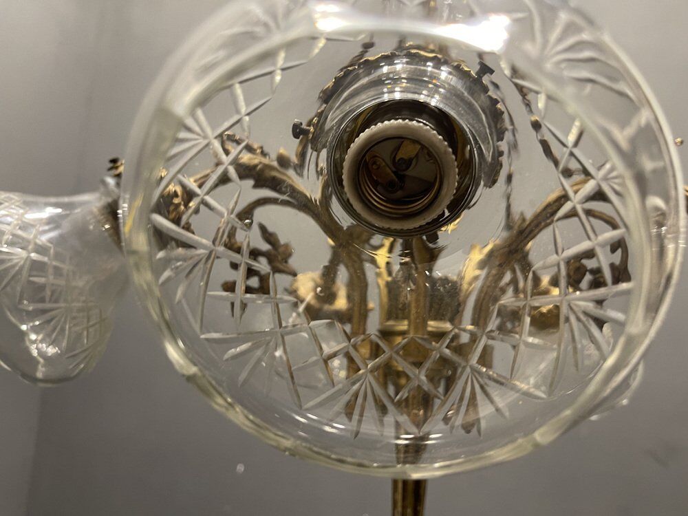 Italian Liberty Bronze Chandelier, 1940s