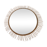 Miroir soleil rotin vintage 1960
