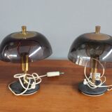 Mmid-century desk lamps in Plexiglas and brass Italy 1960s