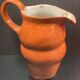 Unusual Pitcher Ceramic in stoneware or glazed earth Signed EL