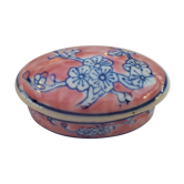 Porcelain/faïence box decorated with cherry blossoms