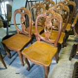 Series of 6 solid teak chairs circa 1980