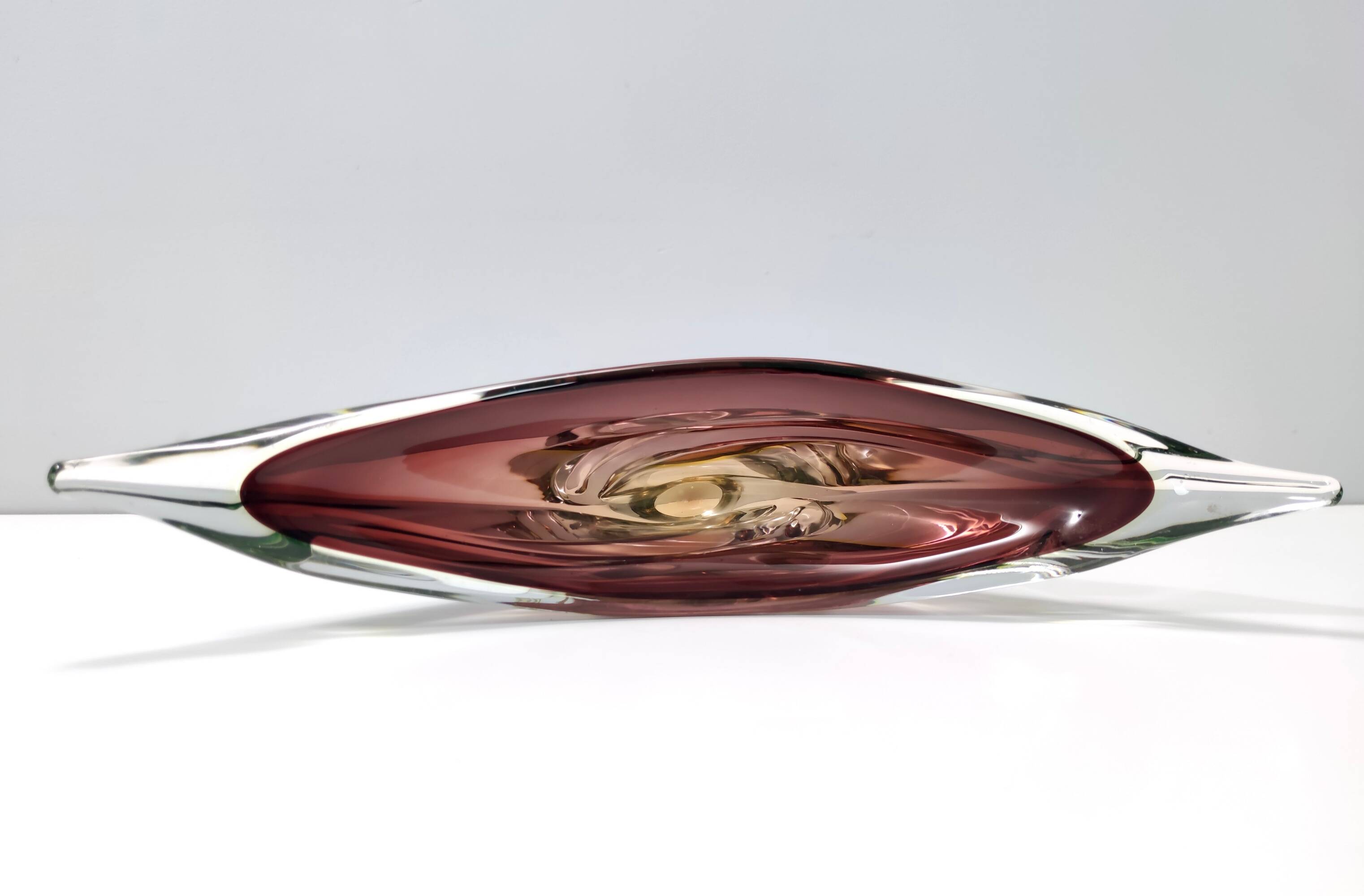Brown Sommerso Glass Bowl or Centerpiece by Seguso, Italy