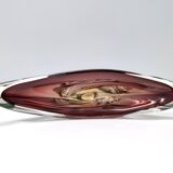 Bol ou centre de table en verre Sommerso marron par Seguso, Italie