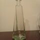 Green blown glass carafe/vase with chrome metal lid, vintage.