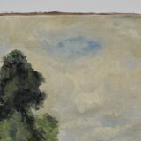 Oil on canvas painting herd of cows in the meadow
