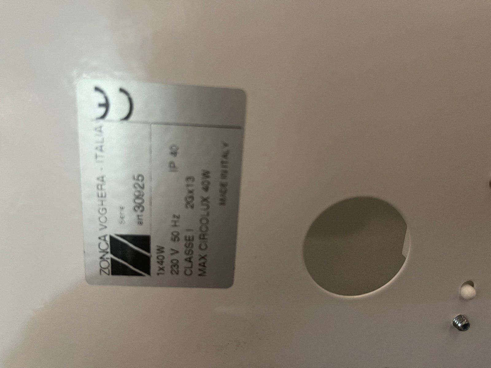 White Acrylic Flushmount from Zonca, Italy, 1980s