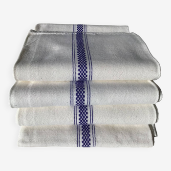 4 new Majorelle blue woven stripe tea towels