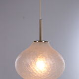 Very rare glass hanging lamp by doria leuchten, 1960, germany