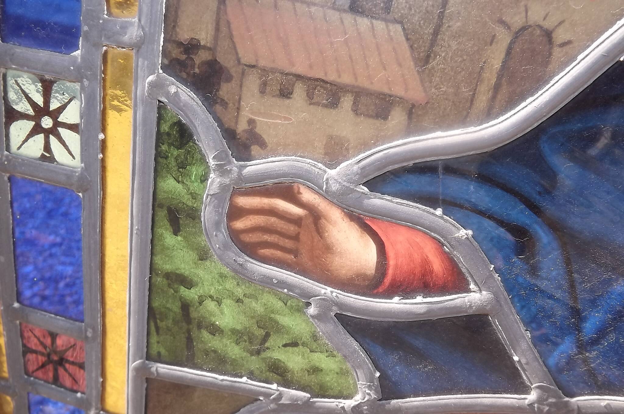 19th century stained glass window “Jesus”