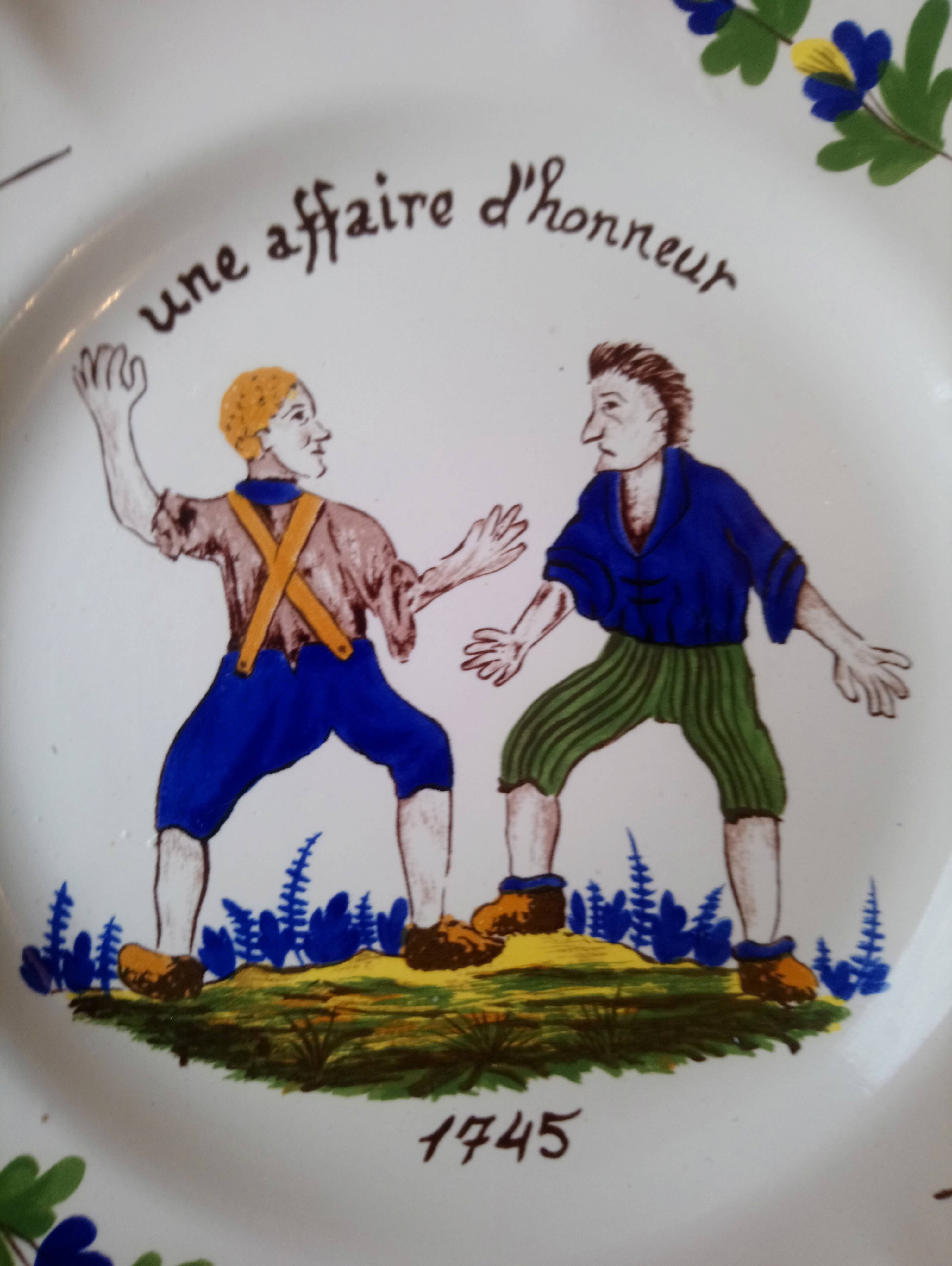 Set of 4 speaking plates in Saint Clement porcelain