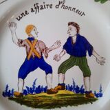 Set of 4 speaking plates in Saint Clement porcelain