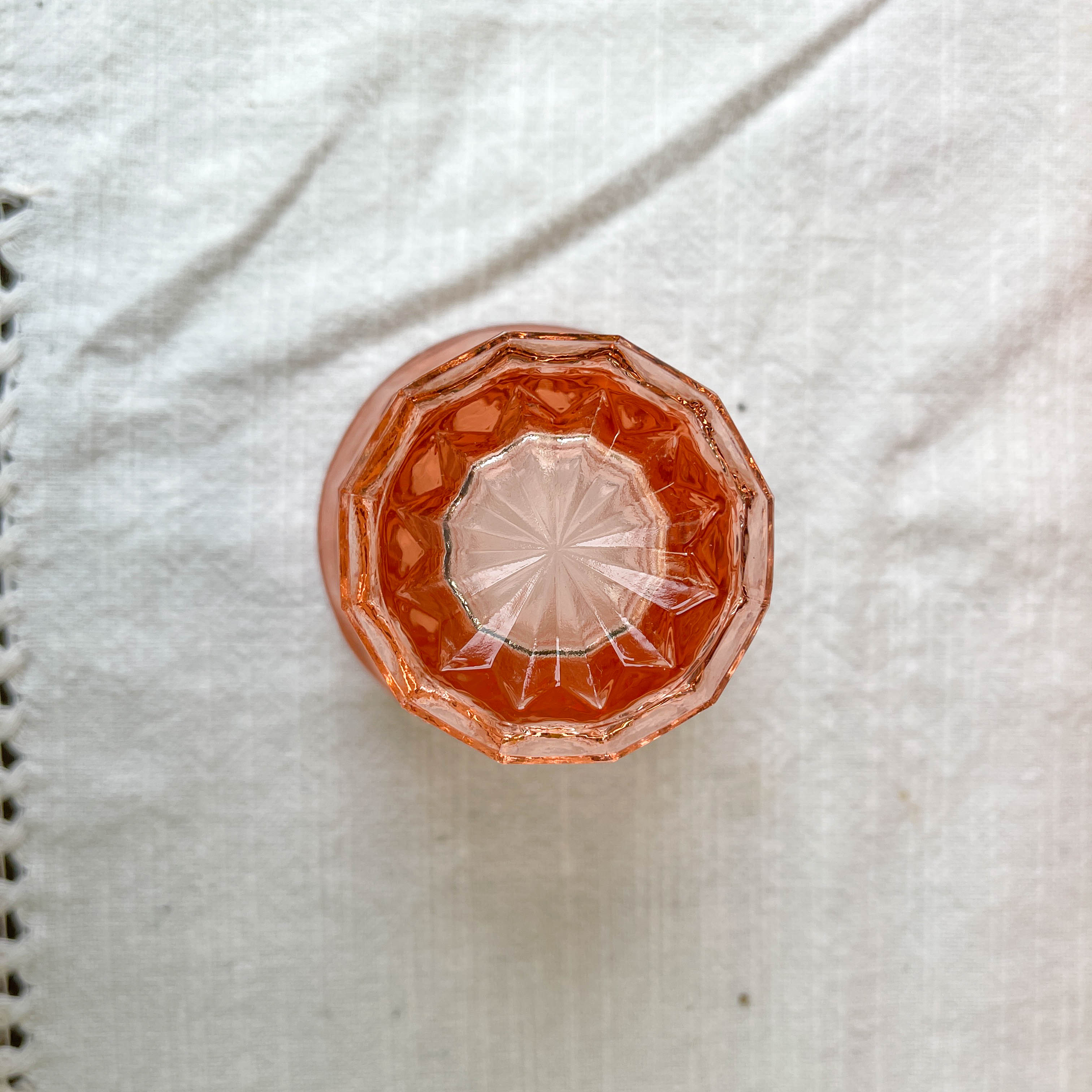 6 verres rose vintage style art déco