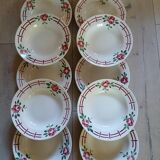 10 Digoin and Sarreguemines soup plates