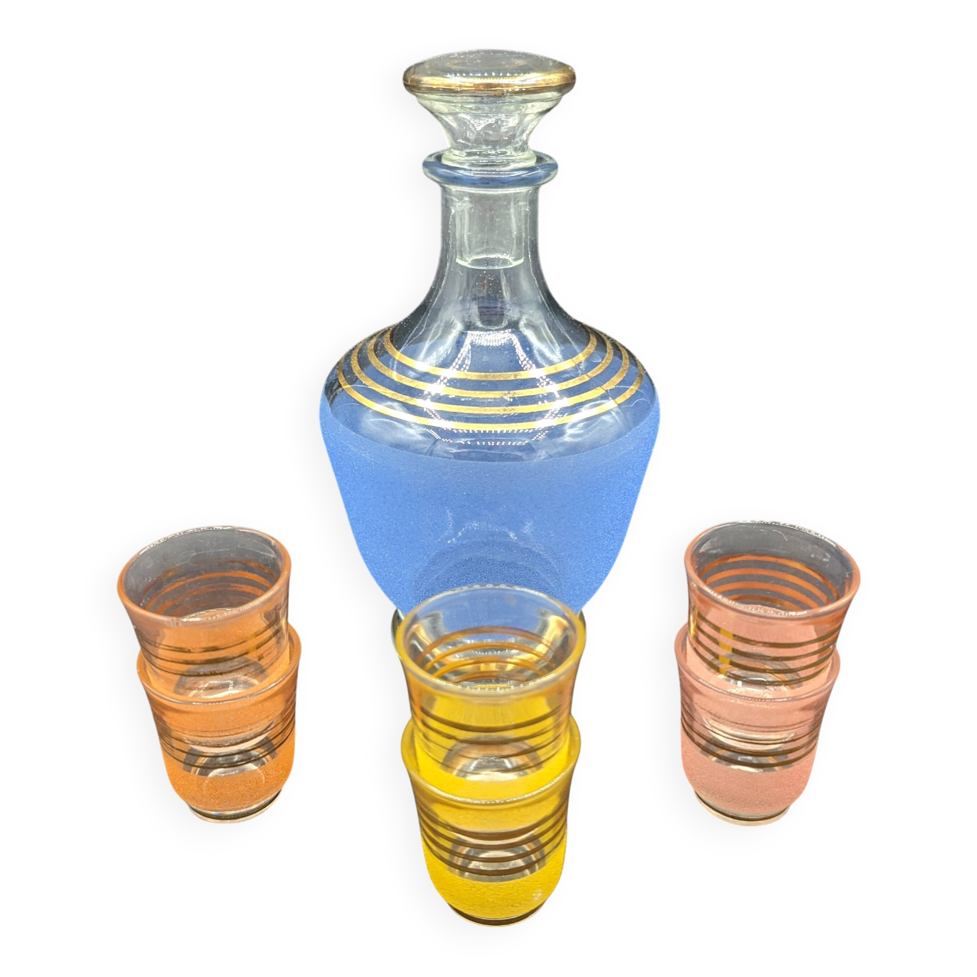 Liqueur alcohol service Aperitif Digestive Kitchen Tableware Blue carafe
