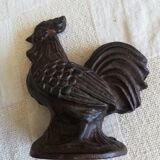 Decorative cast iron rooster bookend