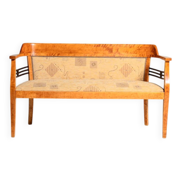 Sofa en bouleau de style Jugend, Suède, années 1910