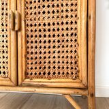 Étagère / Blibliothèque en bambou et rotin - Années 60/70