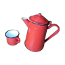 Teapot Red enamelled metal cup Vintage Old Dp 11210021