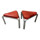 Vintage Bauhaus orange triangular stools
