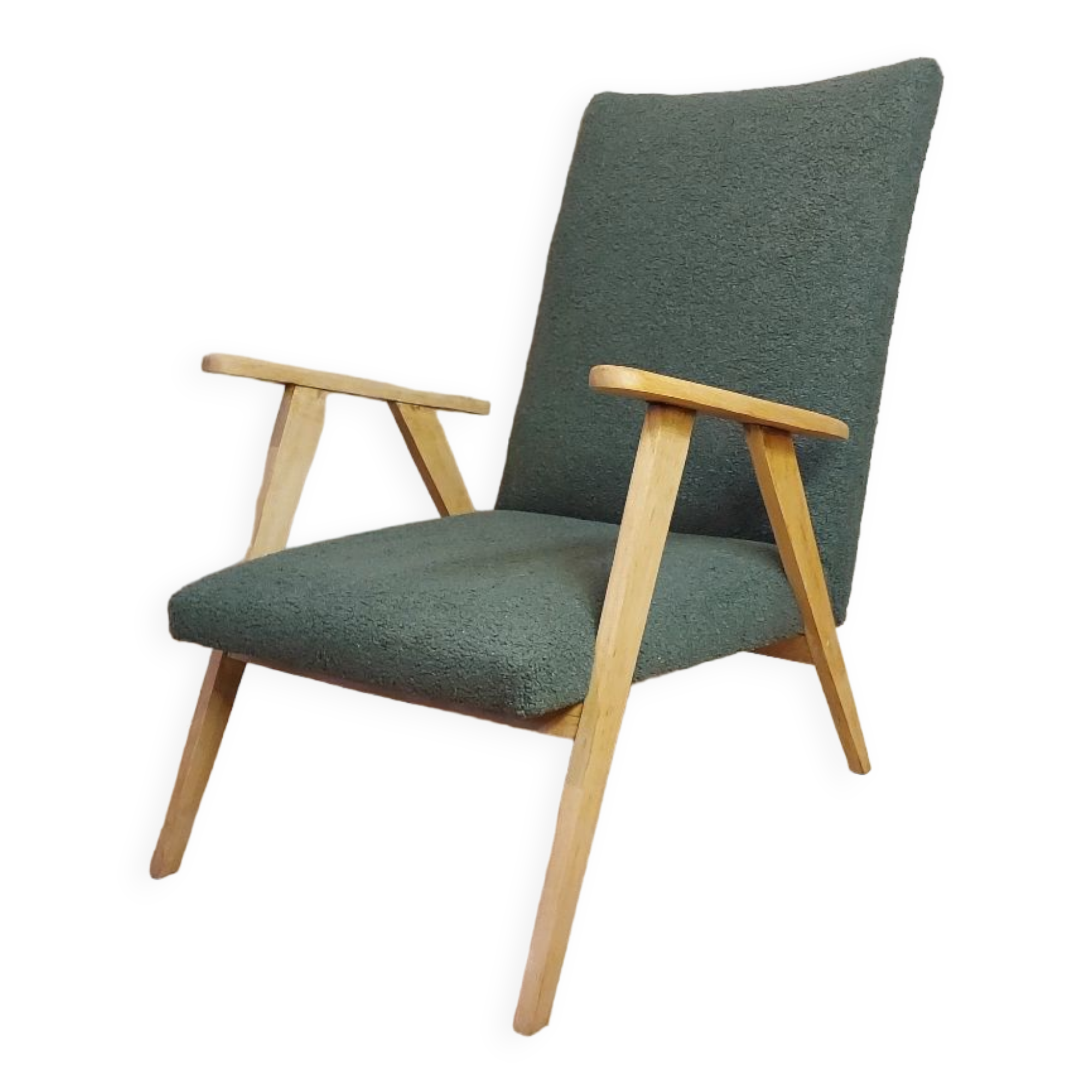 Scandinavian armchair with compass legs
