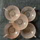 5 coupelles Art Déco roses en verre anciennes