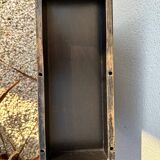 Vintage wooden and woven rattan magazine rack