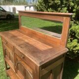 Antique solid wood sideboard with mirror — Art Nouveau style