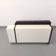 Vintage sofa bed bench with integrated lighting, Italian design Beka Tortuga, in skai, fiber