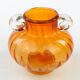 Mid-century modern vase, orange glass, Poland, 1970s
