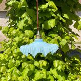 Lustre vintage opaline bleu