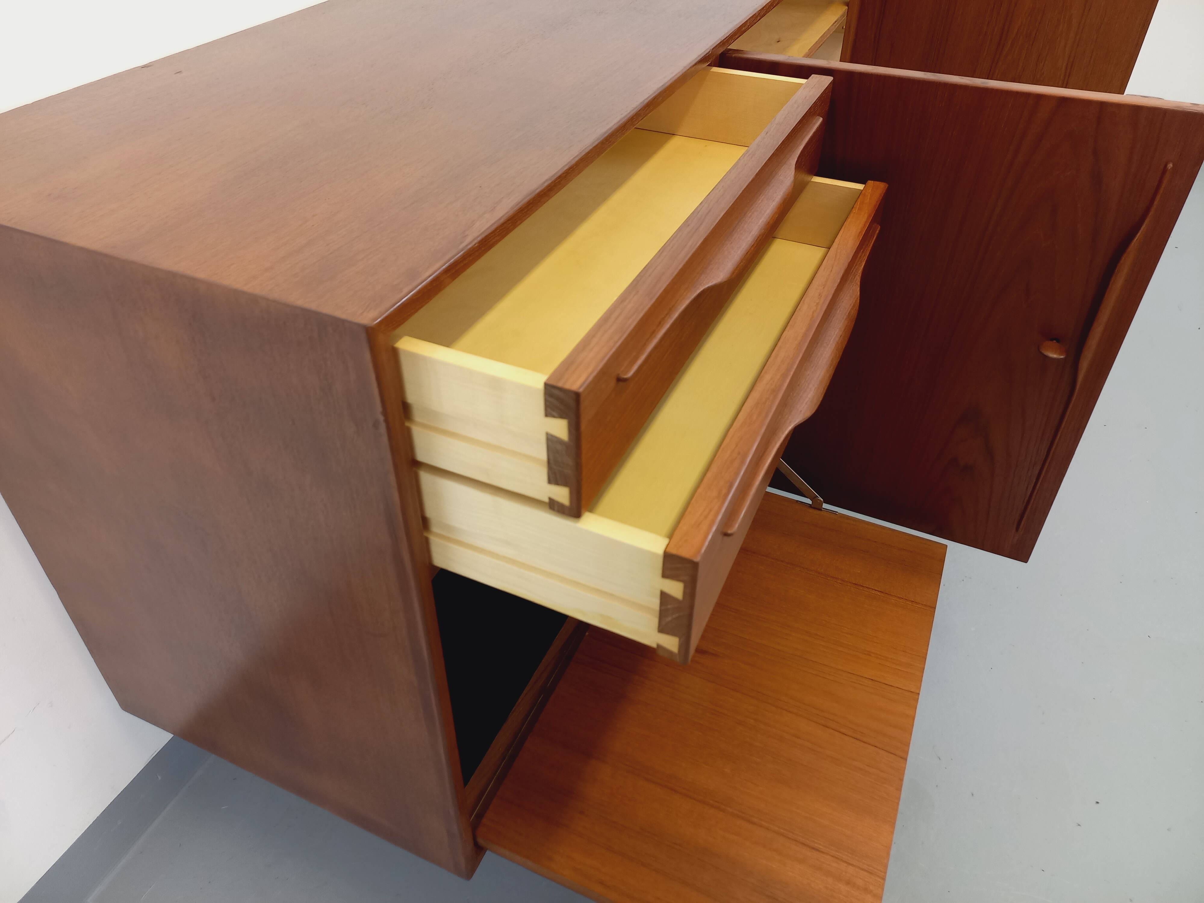 Vintage Swiss Teak Scandinavian style sideboard in teak from the 60s