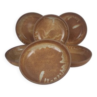 6 stoneware soup plates / bowls