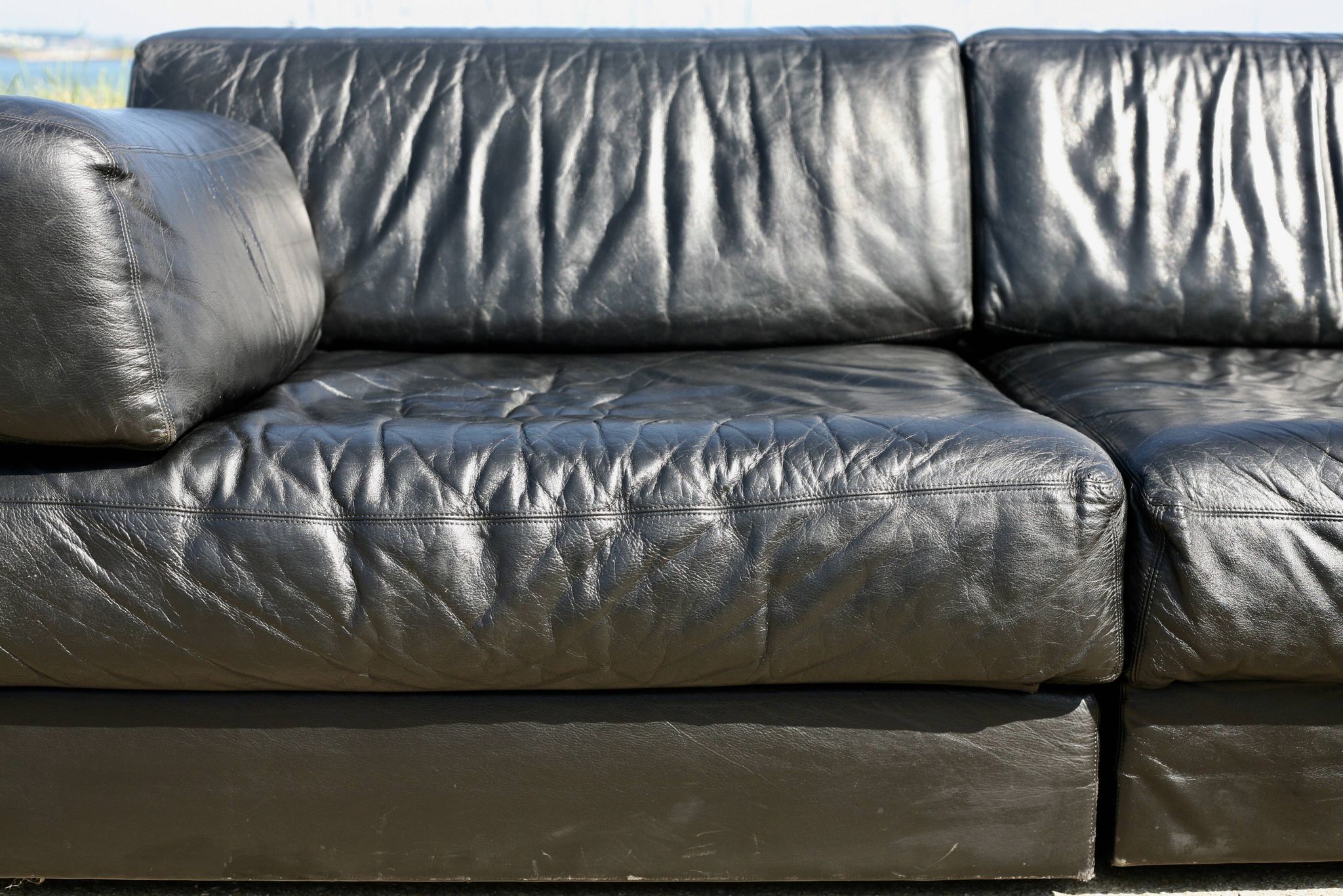 Canapé De Sede DS-76, cuir noir, modulable, Suisse, années 70